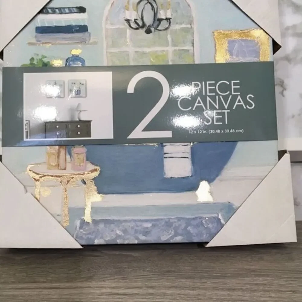 Two piece bathroom canvas set‎ NWT